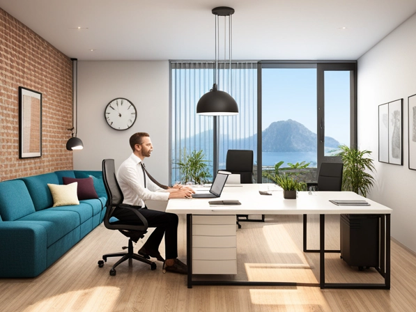 Mitarbeiter in der Agentur in Palma